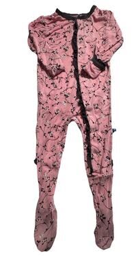 Kickee Pants 18-24 Months Pink Floral Footed Sleeper Bamboo Viscose Ruffle